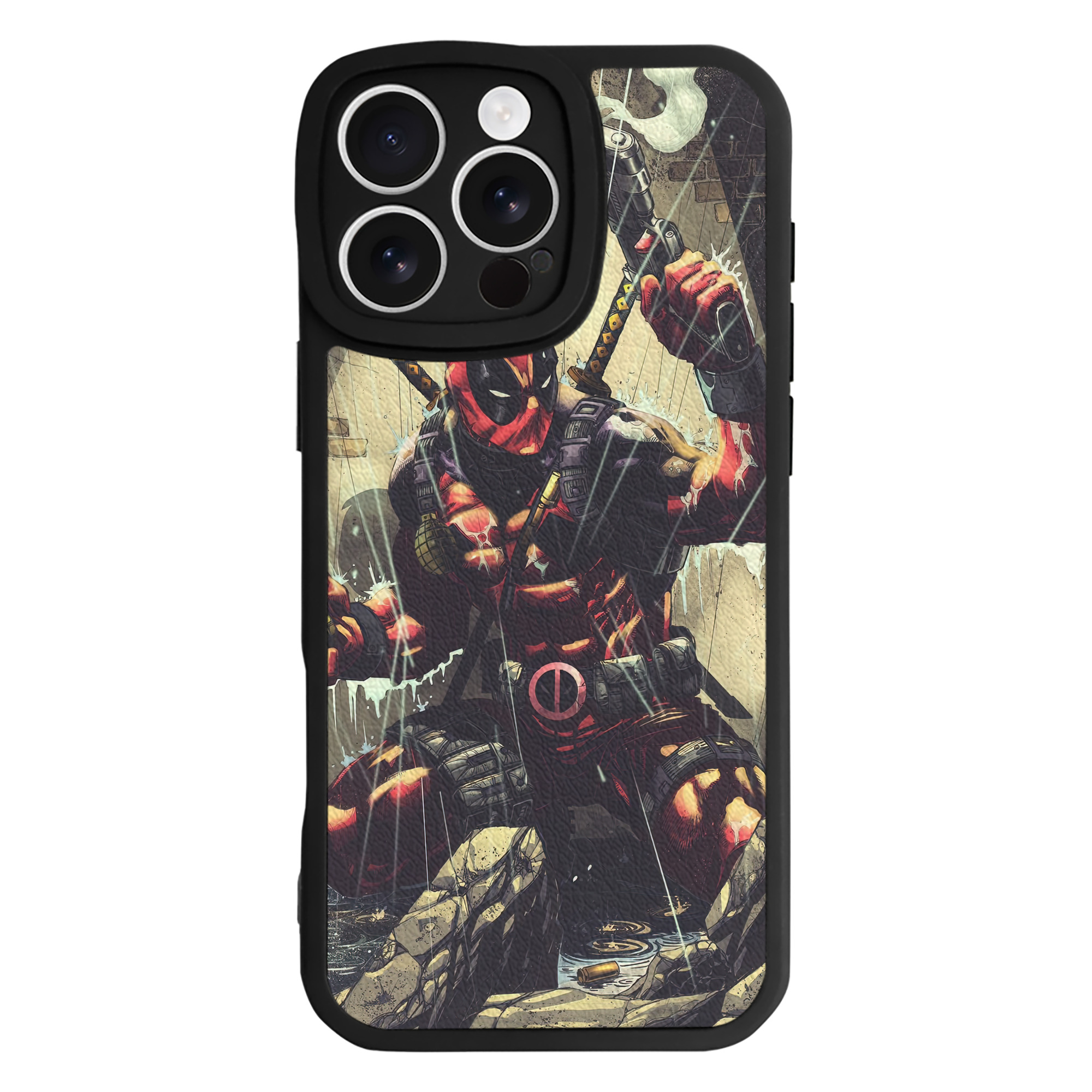 （画像用） Deadpool デッドプール 【iPhone 16シリーズ対応】シリコンスマホケース（レザー調） 材質：シリコン